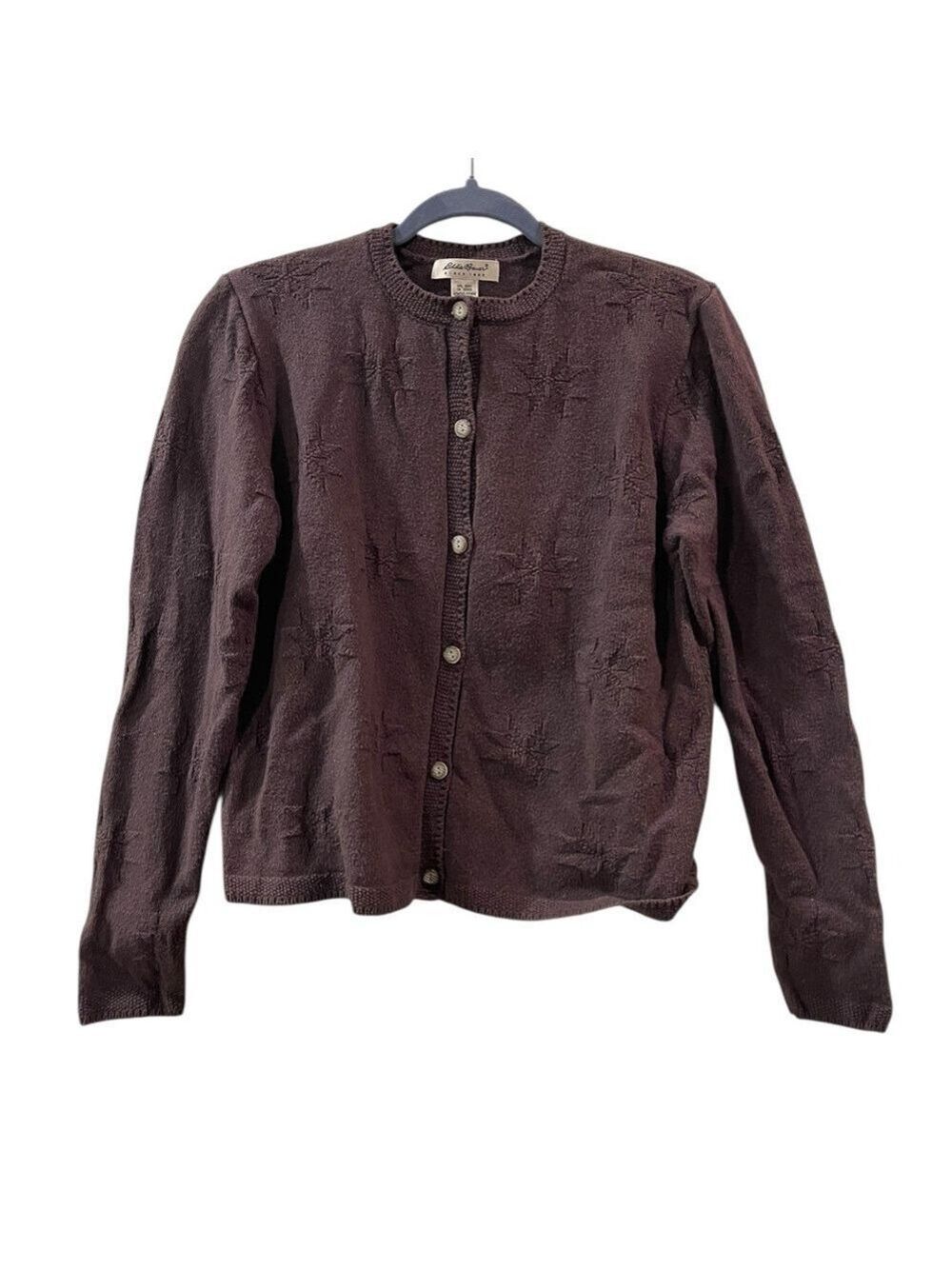 Eddie Bauer Women's Brown Knit Cardigan Button Up Sweater Size: Small